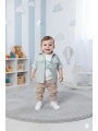 Erkek Çocuk Şapka Hediyeli Mevsimlik 3lü Kombin Takım - Ceket, Baskılı Tişört ve Pantolon