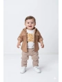 Erkek Çocuk Şapka Hediyeli Mevsimlik 3lü Kombin Takım - Ceket, Baskılı Tişört ve Pantolon