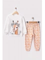 Unisex Çocuk Zürafa Baskılı %100 Pamuk & Kaşkorse İkili Takım Premium Seri