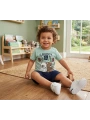 Erkek Bebek Ayıcık Baskılı Tişört Şort Takımı - 6-18 Ay