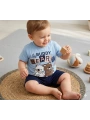 Erkek Bebek Ayıcık Baskılı Tişört Şort Takımı - 6-18 Ay