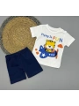 Erkek Bebek Flying Is Fun Baskılı Tişört Şort Takımı 6-18 Ay