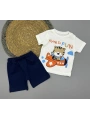 Erkek Bebek Flying Is Fun Baskılı Tişört Şort Takımı 6-18 Ay