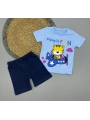 Erkek Bebek Flying Is Fun Baskılı Tişört Şort Takımı 6-18 Ay
