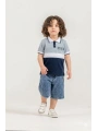 Erkek Çocuk Dream Big Baskılı %100 Pamuk Polo Yaka Tişört ve Kot Şort Alt Üst İkili Takım