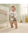 Erkek Bebek Safari Baskılı Alt Üst İkili Gündelik Takım