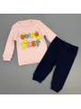 Kız Bebek Baskılı Çıt Çıtlı Alt Üst İkili Gündelik Takım 6-18 Ay