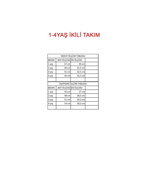 Erkek Çocuk Ayıcık Baskılı Alt Üst İkili Gündelik Takım