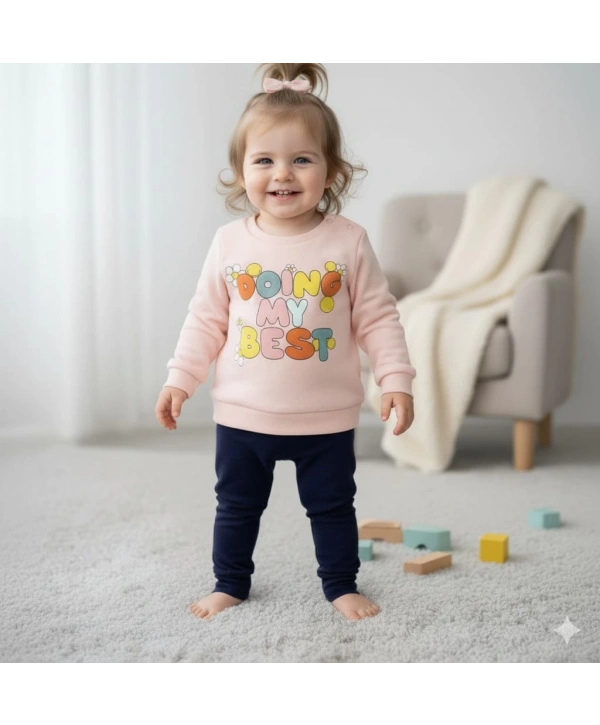 Kız Bebek Baskılı Çıt Çıtlı Alt Üst İkili Gündelik Takım 6-18 Ay