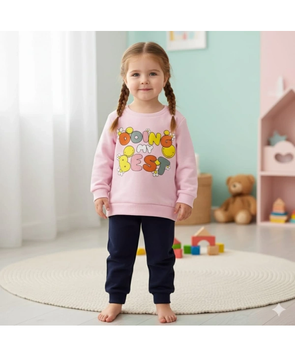 Kız Bebek Baskılı Çıt Çıtlı Alt Üst İkili Gündelik Takım 6-18 Ay