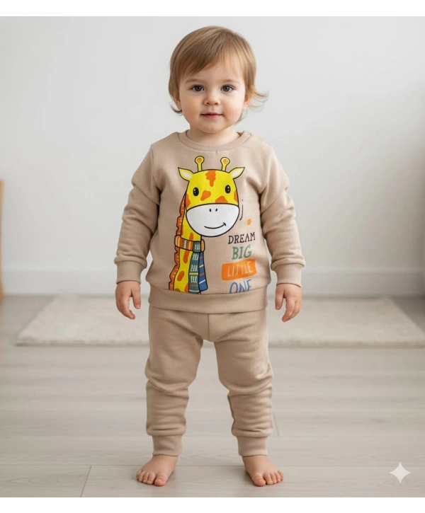 Bebek Zürafa Baskılı Çıt Çıtlı Alt Üst İkili Gündelik Takım 6-18 Ay