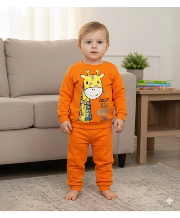 Bebek Zürafa Baskılı Çıt Çıtlı Alt Üst İkili Gündelik Takım 6-18 Ay