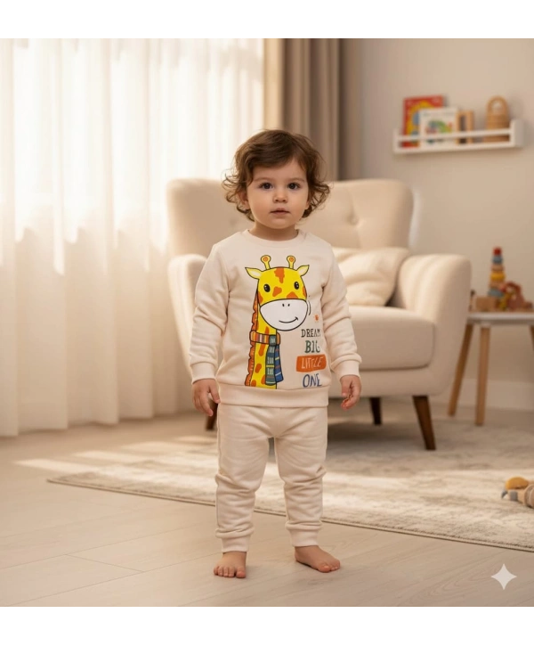 Bebek Zürafa Baskılı Çıt Çıtlı Alt Üst İkili Gündelik Takım 6-18 Ay