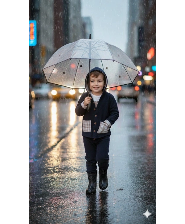 Erkek Çocuk %100 Pamuk Kadife Hırka, Pantolon ve Ayıcık Baskılı Uzun Kollu Sweatli 3lü Premium Seri