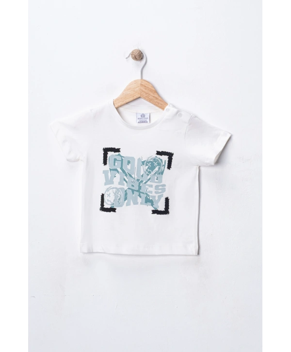 Erkek Çocuk Şapka Hediyeli Mevsimlik 3lü Kombin Takım - Ceket, Baskılı Tişört ve Pantolon