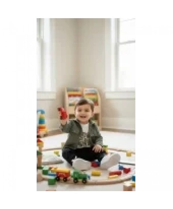 Erkek Çocuk Şapka Hediyeli Mevsimlik 3lü Kombin Takım - Ceket, Baskılı Tişört ve Pantolon