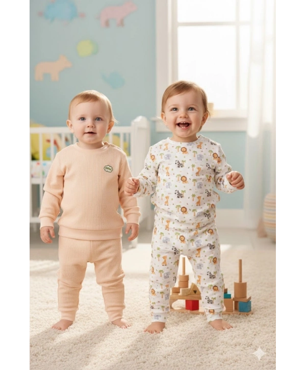 Unisex Çocuk Dijital Baskılı %100 Pamuk & Kaşkorse İkili Takım Premium Seri