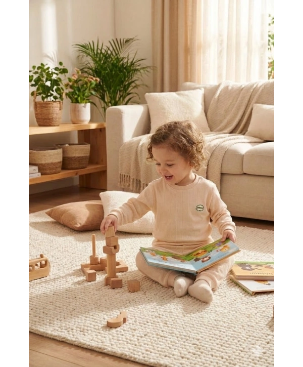 Unisex Çocuk Dijital Baskılı %100 Pamuk & Kaşkorse İkili Takım Premium Seri