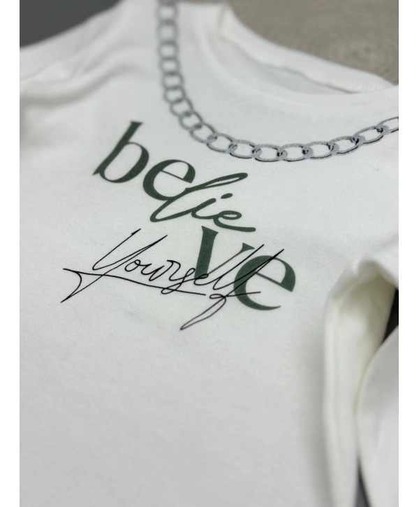 Unisex Çocuk %100 Pamuk, Baskılı, Düz Yaka Sweatshirt