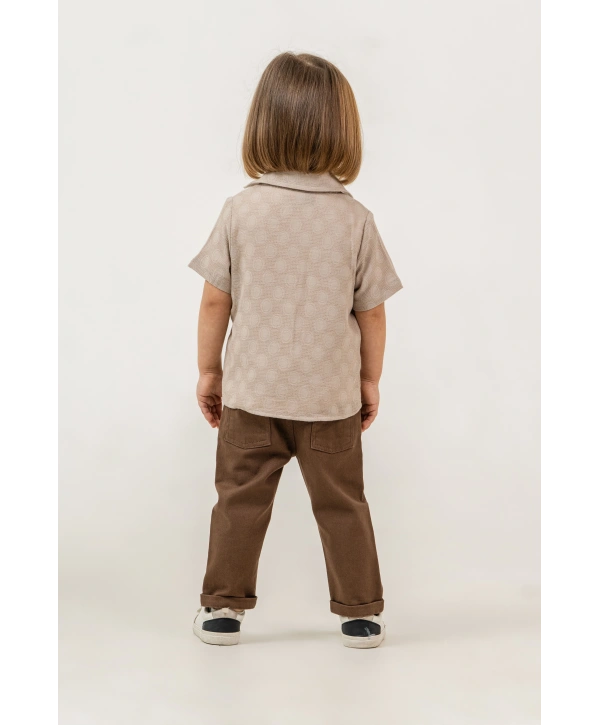 Erkek Çocuk Çorap Hediyeli 3lü Takım; Gömlek %100 Pamuk Tişört Likralı Pantolon