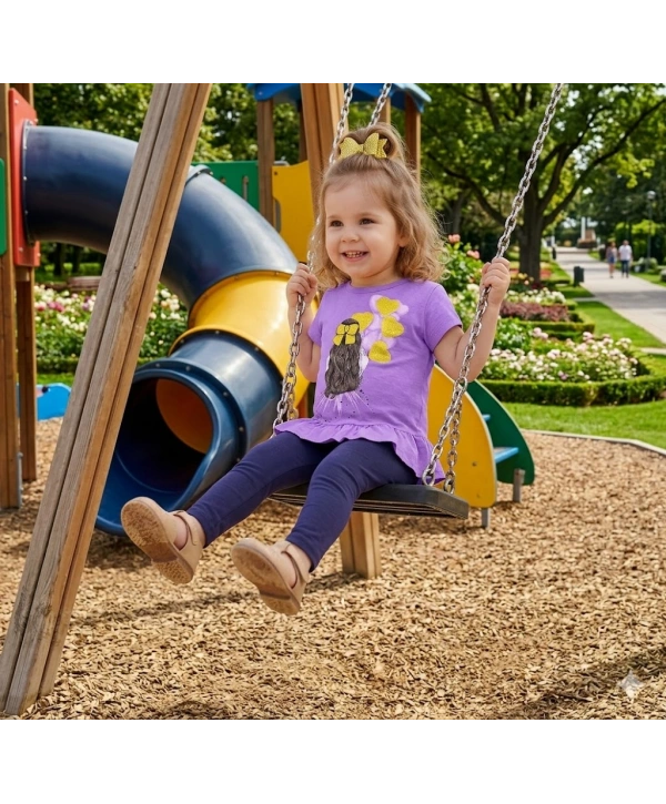 Kız Çocuk Baskılı Tişört ve Taytlı İkili Gündelik Takım 2-5 Yaş