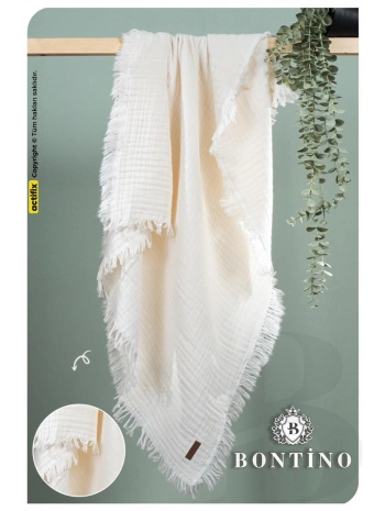 Müslin Örtü & Battaniye 4 Katlı Saçaklı %100 Pamuk Ekstra Yumuşak ve Nefes Alabilir