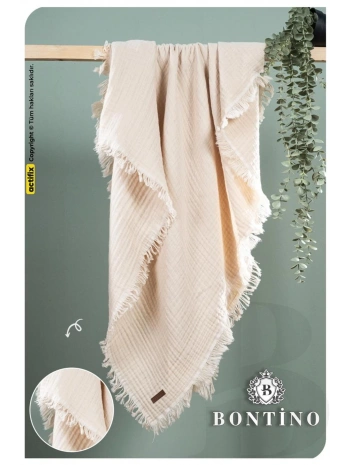 Müslin Örtü & Battaniye 4 Katlı Saçaklı %100 Pamuk 100x110 Cm Ekstra Yumuşak ve Nefes Alabilir