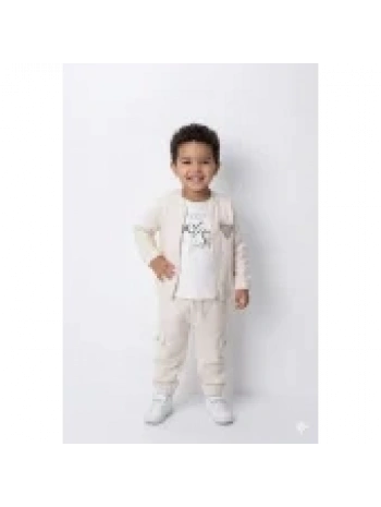 Erkek Çocuk Sweatshirt, Hırka ve Pantolonlu %100 Pamuk 3lü Spor Takım