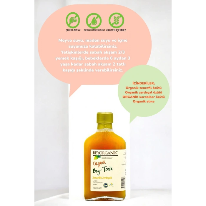 Beyorganik Organik Bey-Tonik Zencefilli ve Zerdeçallı 185gr