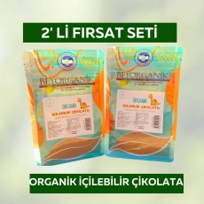2 Li Set - Organik İçilebilir Çikolata 220gr 10 Kupalık