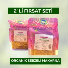 2 li Set - Organik Sebzeli Boru Makarna 360gr