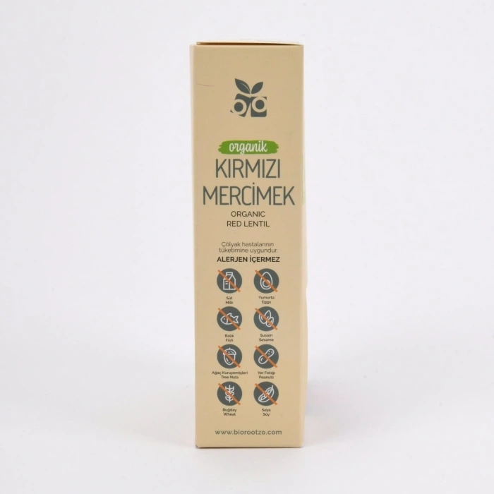 Biorootzo Artizan Makarna Bronz Kalıp Glütensiz ve Vegan Kırmızı Mercimek Mantı - Pipe Rigate 200 g