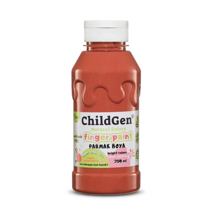 ChildGen Süper Yıkanabilir Parmak Boyası Kahverengi (350 ml)