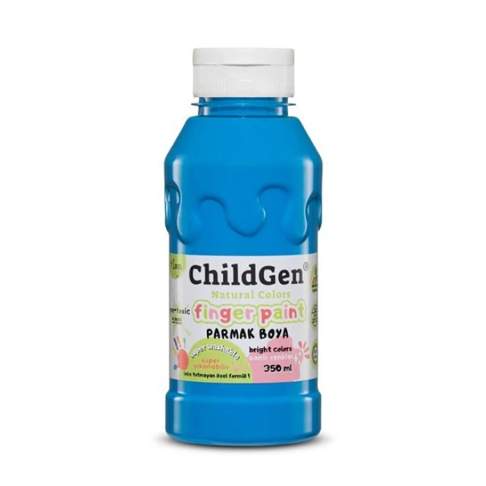 ChildGen Süper Yıkanabilir Parmak Boyası Mavi (350 ml)