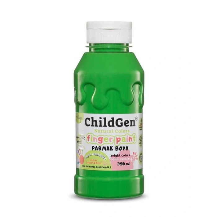 ChildGen Süper Yıkanabilir Parmak Boyası Yeşil (350 ml)