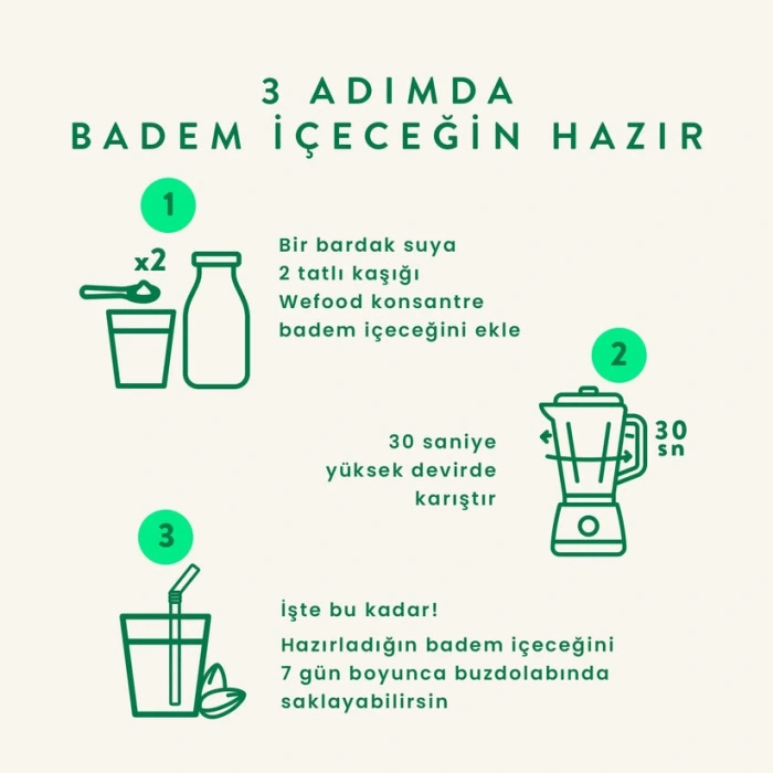 Wefood Konsantre Badem İçeceği (%100 Badem) 240 gr