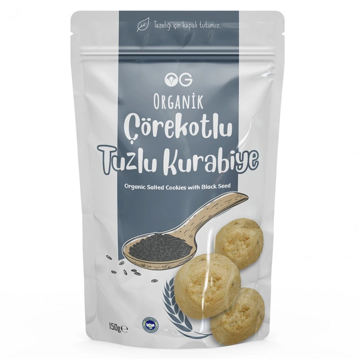OG Natural Organik Çörekotlu Tuzlu Kurabiye (150 gr)