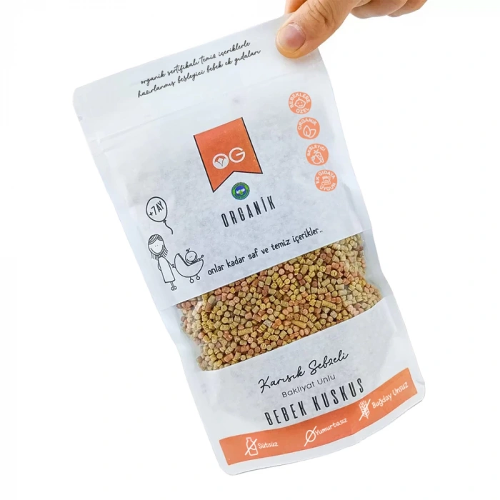 OG Natural Organik Karışık Sebzeli Bakliyat Unlu Bebek Kuskus +8 Ay (250 gr)