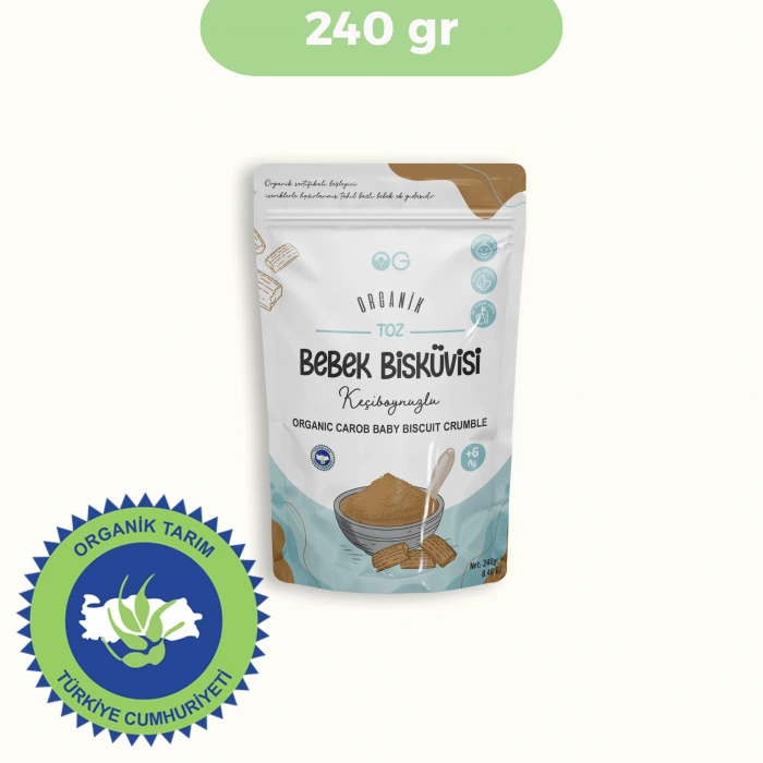 OG Natural Organik Keçiboynuzlu Toz Bebek Bisküvisi +6 Ay (240 gr)