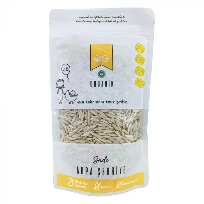 OG Natural Organik Sade Arpa Şehriye (Sütsüz, Yumurtasız) +6 Ay 250 gr