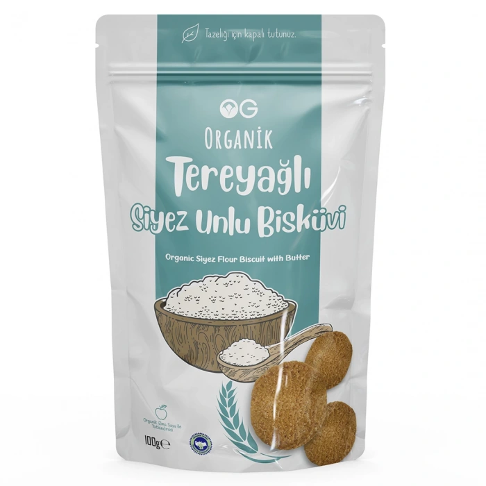 OG Natural Organik Tereyağlı Siyez Unlu Bisküvi (100 gr)