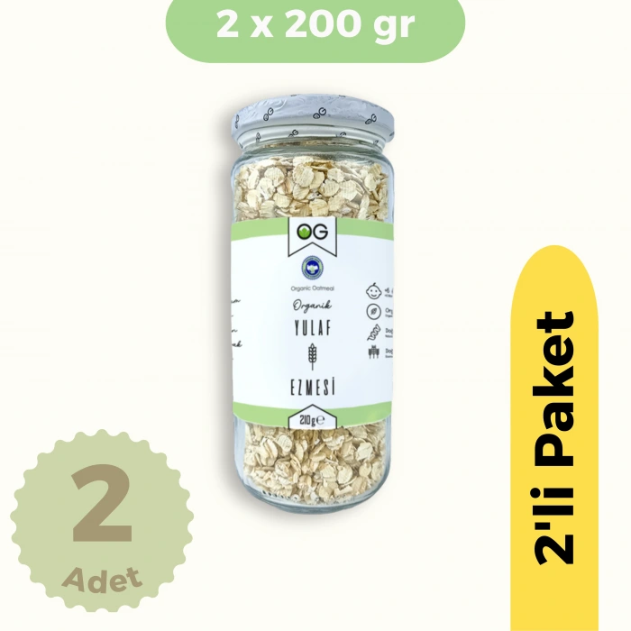 OG Natural Organik Yulaf Ezmesi 2li Set +6 Ay (210 gr)