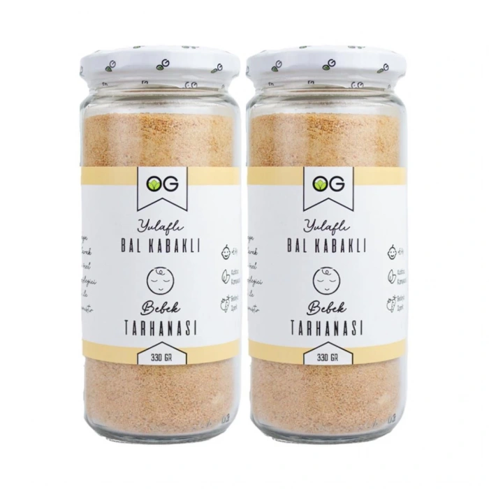 OG Natural Yulaflı Bal Kabaklı Bebek Tarhanası +6 Ay (330 gr) 2li Set