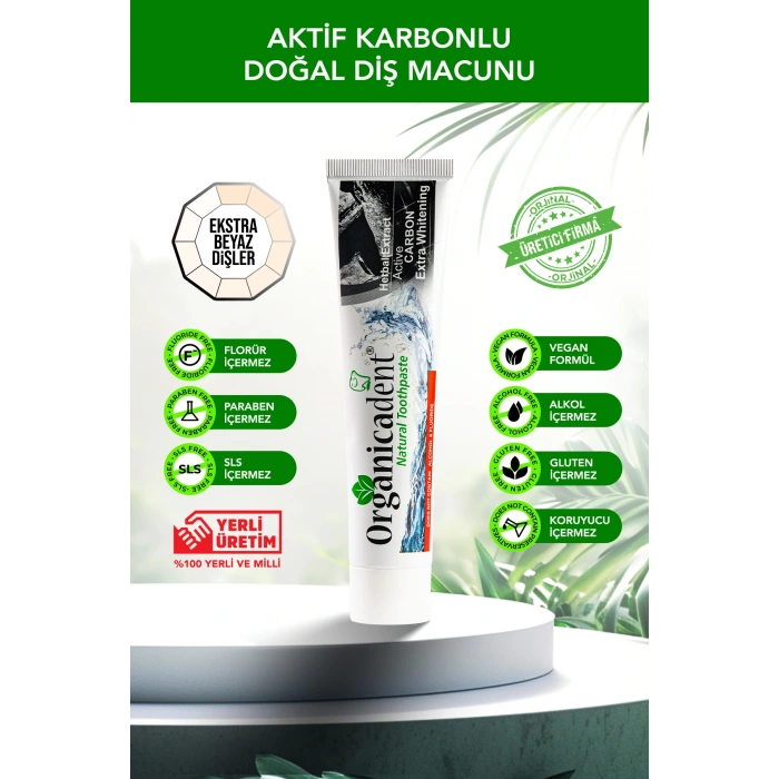 Organicadent Aktif Karbonlu Doğal Diş Macunu (75 ml)