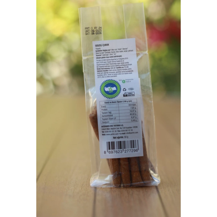 Yerlim Organik YERİK KAK-Kİ Sebzeli Çubuk 50 gr