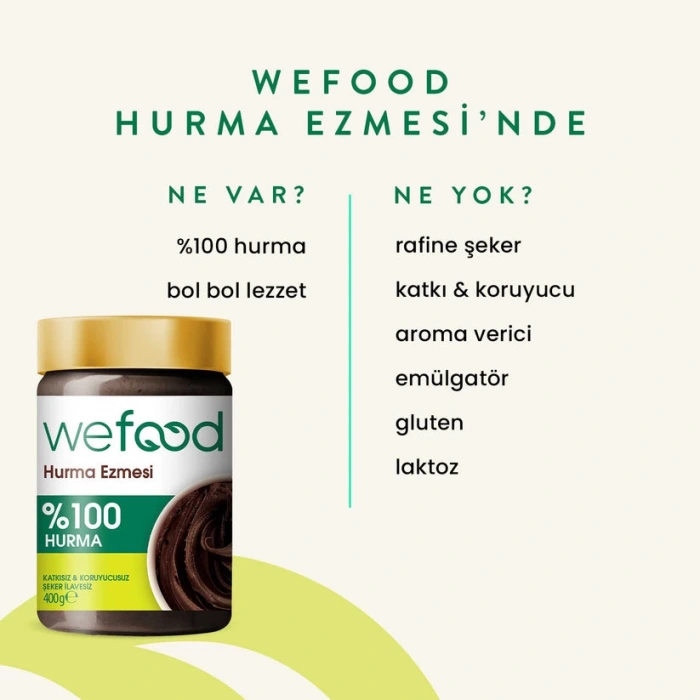 Wefood %100 Sade Hurma Ezmesi 400 Gr