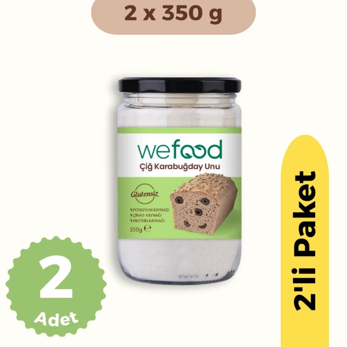 Wefood Çiğ Karabuğday Unu 2li Set Glutensiz 350 gr
