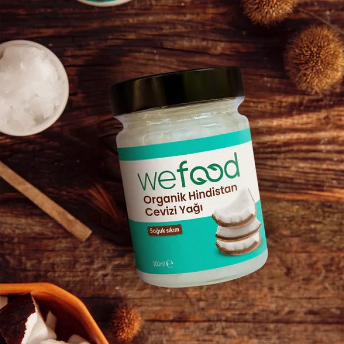 Wefood Organik Hindistan Cevizi Yağı (300 ml) ve Organik Ham Kakao Tozu (140 gr) 2li Set