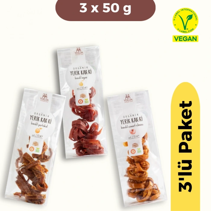 Yerlim Organik YERİK KAK-Kİ Basdil 3lü Set (Ayva & Cennet Elması & Portakal)