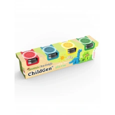 ChildGen Doğal Oyun Hamuru Dinozor Set (Mavi & Sarı & Yeşil & Kırmızı)